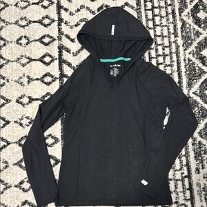 Marika Tek - Black Hooded Long Sleeve Top - Small